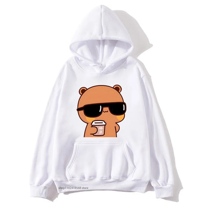 Sweat à capuche imprimé dessin animé Bubu Dudu pour hommes et femmes, sweats à capuche chauds, pull Kawaii, sweat Harajuku pour couple, sweat à capuche en polaire