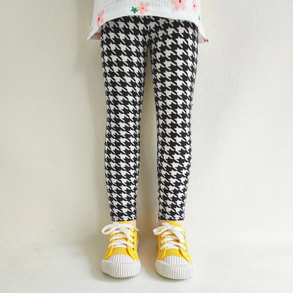 Leggings doux pour filles, pantalons pour enfants, imprimé de fleurs, slim, élastique, crayon