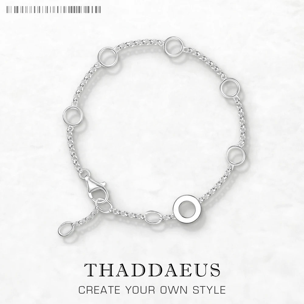 Bracelets à breloques de base avec œillets ronds, chaîne à maillons en argent Sterling 925, bijoux de Club à la mode, Style européen, cadeau pour femmes