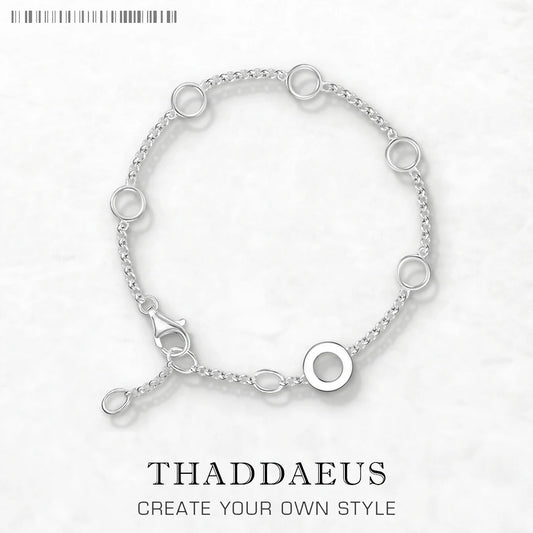 Bracelets à breloques de base avec œillets ronds, chaîne à maillons en argent Sterling 925, bijoux de Club à la mode, Style européen, cadeau pour femmes