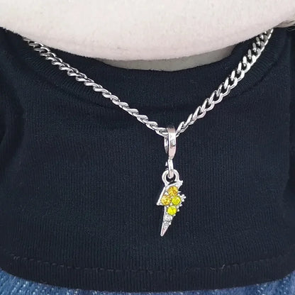 Pour V1 V2 V3 Labubu pendentifs collier en argent avec couvre-chef Labubu tenue collier accessoires