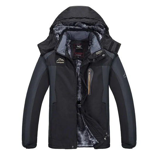 Coupe-vent homme grande taille 8XL 9XL veste d'hiver hommes imperméable coupe-vent velours chaud Parka manteau tourisme montagne neige pardessus