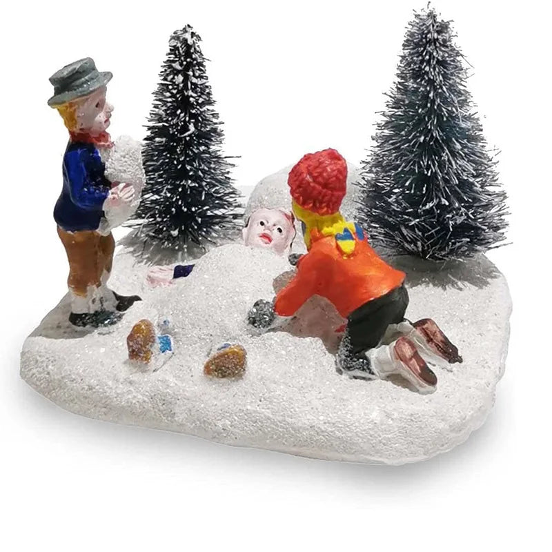 Ensemble d'accessoires de Village de noël, Figurine de jeu pour enfants, décoration de scène de construction à collectionner, cheminée de maison, décor de vacances