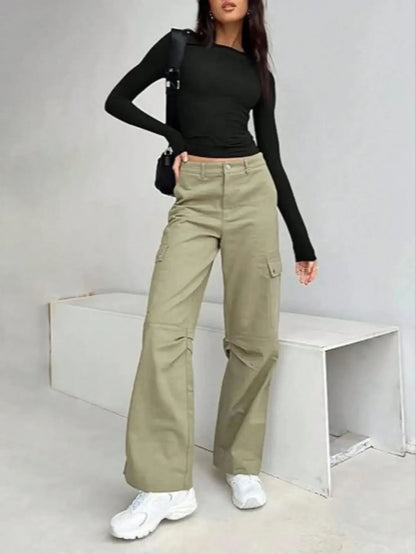 T-shirt à Manches sulfpour Femme, Vêtement Décontracté, Couleur Unie, Coupe Slim, Collection Automne