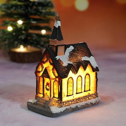 Nouvelles décorations de noël en résine, petite maison, Micro paysage, petits ornements, cadeaux de noël