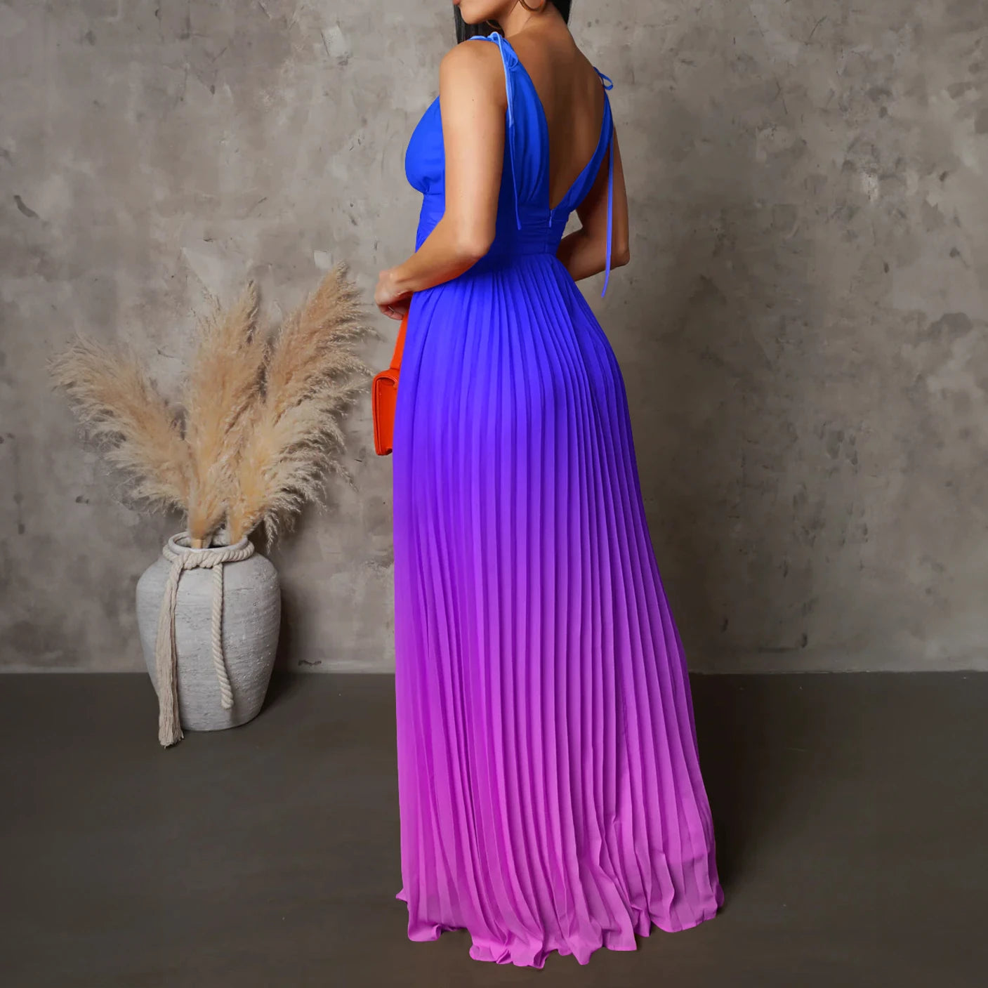 Femmes Halter robes Sexy cordon cocktail robes de soirée dégradé été robes de soirée élégantes mode longue robe de bal hy3