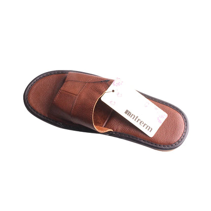 Pantoufles en cuir pour hommes, ameublement de maison, chaussures classiques de sol d'intérieur, diapositives décontractées, Sandalias Zapatos Hombre, nouvelle collection 2022