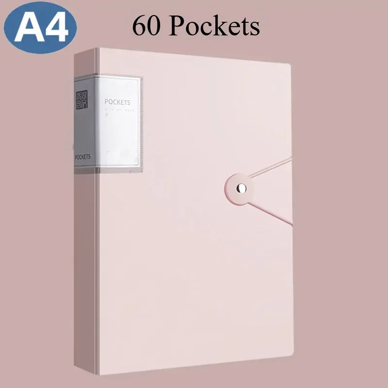 PORTE VUES A4 Durable à 60 poches, haute transparence et étanche,