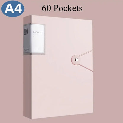 PORTE VUES A4 Durable à 60 poches, haute transparence et étanche,