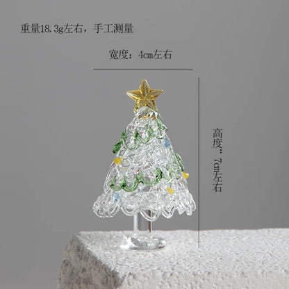Verre de cristal arbre de noël Festival cadeau artisanat verre enveloppé soie Roon décoration arbre de noël ornement