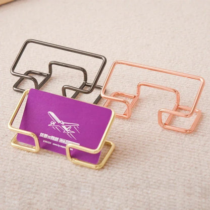 1pc nouveau porte-carte de visite de bureau mode méta