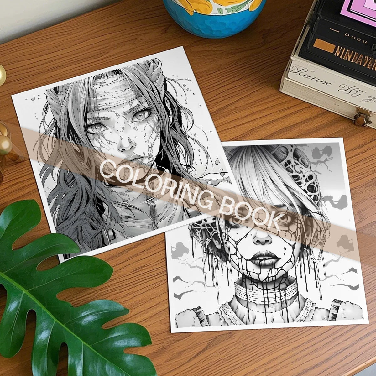 Livre de coloriage TERRIFYING BEAUTY pour adultes, avec motifs audacieux et faciles, dessin à la main, divertissement, loisirs, livres de peinture à la main