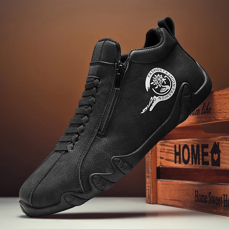 Bottes de rinçage à semelle souple pour hommes, baskets montantes, chaussures d'extérieur, mocassins polyvalents, chaussures de marche confortables et décontractées, nouvelle mode