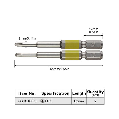 VESSEL-Jeu d'embouts de tournevis pour Phillips et vis à fente, embout magnétique à tête unique, accessoires pour outils à main, série NO.GS16
