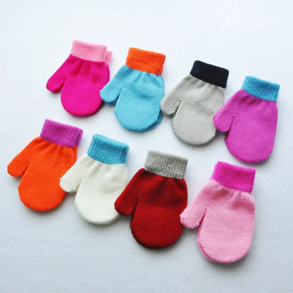 Gants d'hiver chauds pour bébés de 1 à 4 ans, mitaines tricotées en Patchwork, gants à doigts complets pour étudiants de la maternelle