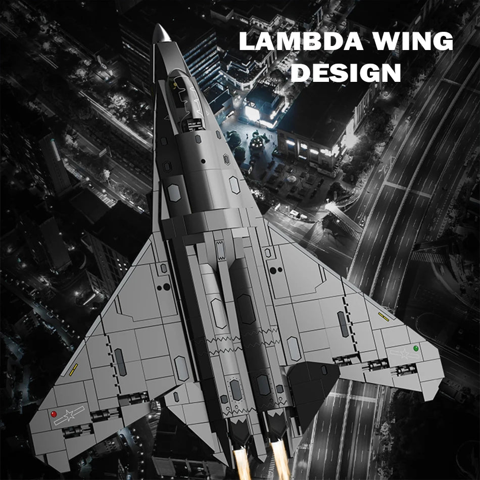 MOC – blocs de construction de modèle d'avion furtif militaire technique J-50, blocs de construction à base de transporteur, briques à Jet de chasse, jouets pour enfants et adultes, cadeau