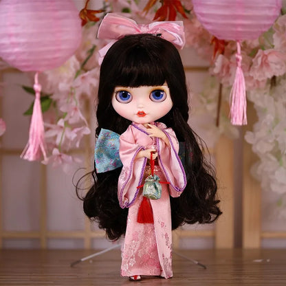 Vêtements kimono de poupée Blyth faits à la main, vêtements de poupée Blyth OB22 24, oreilles de lapin, robe de princesse pour Ymy Licca Azones Ob24 Ob27 Fr
