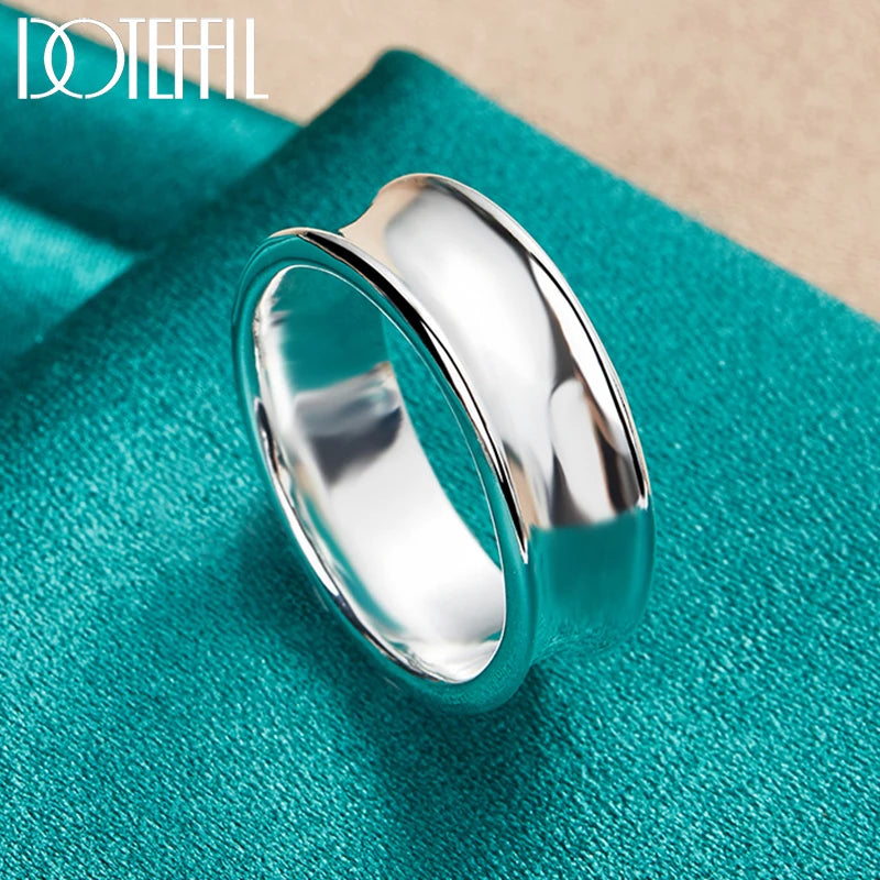DOTEFFIL – bague Concave lisse Simple en argent Sterling 925 pour femmes,