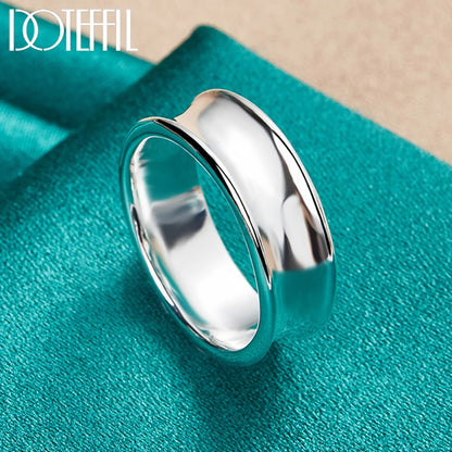 DOTEFFIL – bague Concave lisse Simple en argent Sterling 925 pour femmes,