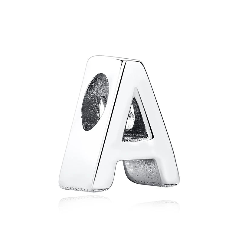 925 argent Sterling breloque perle Vintage Alphabet A-Z lettre pendentif breloques ajustement marque Bracelets colliers femmes bijoux à bricoler soi-même