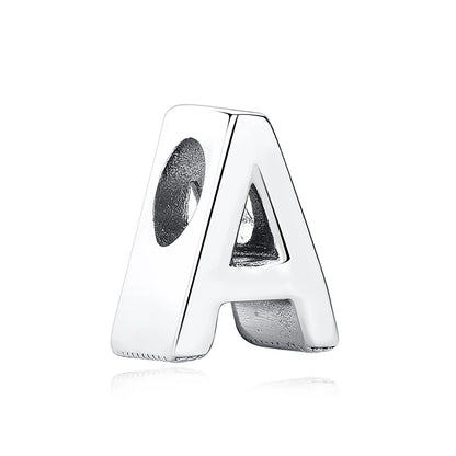 925 argent Sterling breloque perle Vintage Alphabet A-Z lettre pendentif breloques ajustement marque Bracelets colliers femmes bijoux à bricoler soi-même