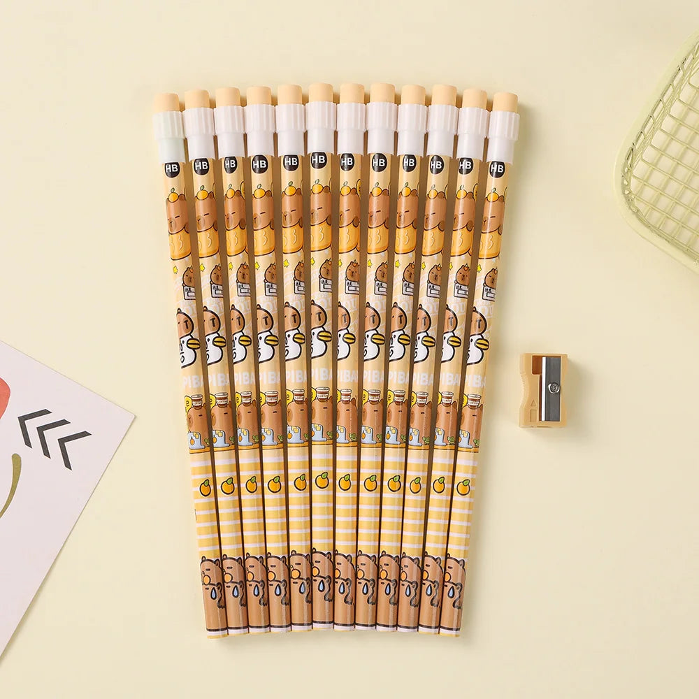crayons HB  Capybara 12 crayons et taille-crayon