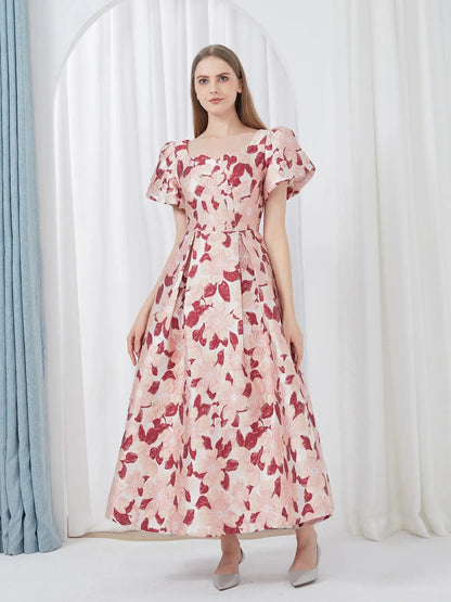Robe de Soirée Longue en Jacquard pour Femme, Tenue Élégante, Brodée, Luxueuse, Formelle, pour Banquet, Nouvelle Collection Été 2024