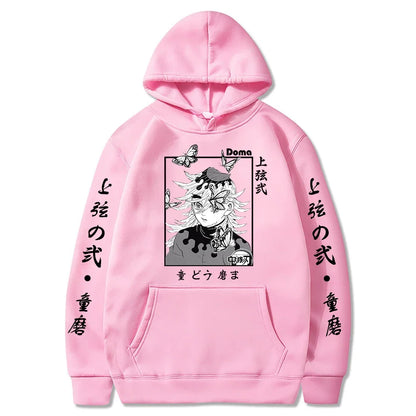 Sweat à capuche pour hommes et femmes, imprimé graphique Douma, décontracté, ample, Harajuku, unisexe, automne, chaud, tendance, Anime Demon Slayer