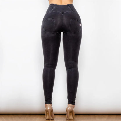 Shascullfites mélodie gris taille haute fermeture éclair mouche jean jegging bout à bout jean taille haute jean extensible bleu noir gris Denim