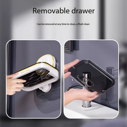 1pc Wall Mounted Soap Holder, Double Layer Drainage Soap Rack, Household Toilet Bathroom Soap Tray, Simple Soap Storage Rack for Home Bathroom, Bathroom Accessories