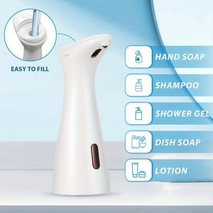 Sleek Black Automatic Soap Dispenser - Touchless, Wall-Mounted/Countertop Pump for Hand, Lotion, Shampoo - Ideal for Bathroom, Kitchen, Office - Battery Operated, Fragrance-Free, Soap Dispenser Bathroom