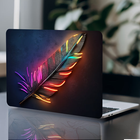 2pcs Vibrant Feather Design Laptop Art Decal