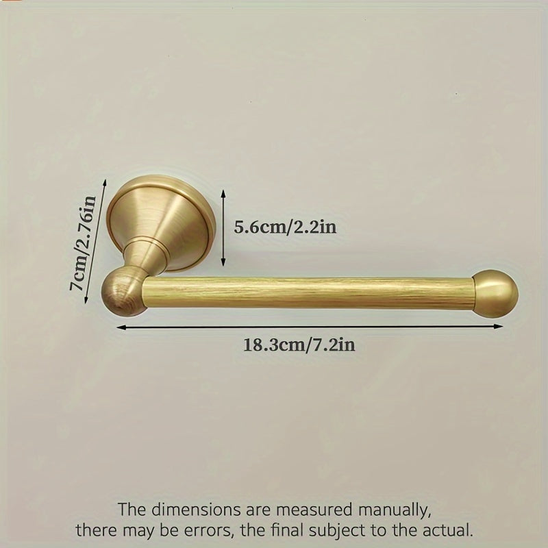 Copper Antique Style Wall-Mounted Toilet Paper Holder, 1pc – Elegant Brushed Finish, Easy Hole Installation Bathroom Hardware Accessory