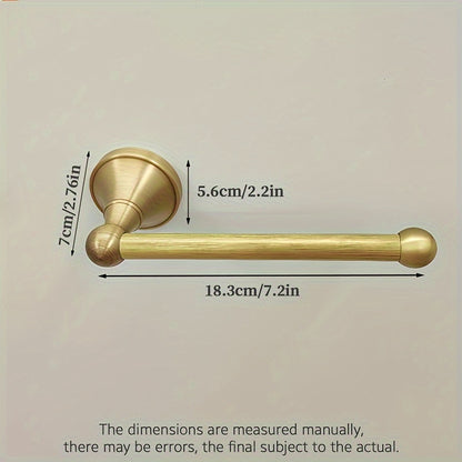 Copper Antique Style Wall-Mounted Toilet Paper Holder, 1pc – Elegant Brushed Finish, Easy Hole Installation Bathroom Hardware Accessory
