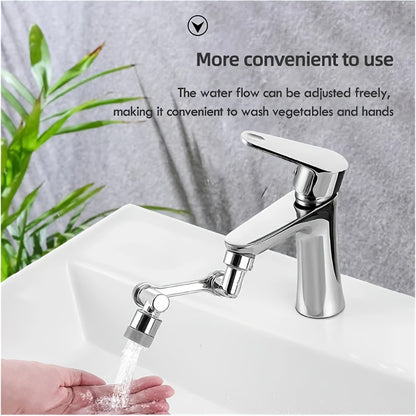 1pc Adjustable Faucet Aerator with 2 Spray Modes - Easy Install Rotating Multi-Function Extension for Kitchen & Bathroom Sinks, Chrome Finish, Plastic Material, No Power Required, Adjustable Water Flow | Rotating Faucet Exten