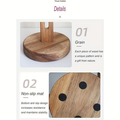 Porte essuie-tout vertical en bois massif