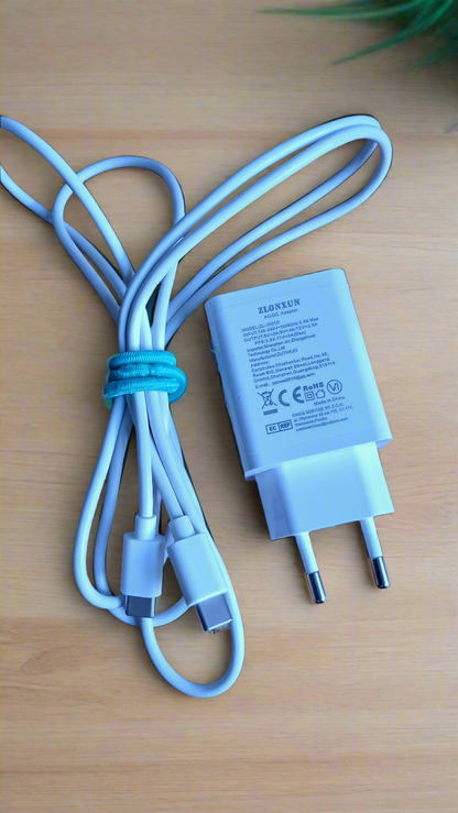 CHARGEUR RAPIDE AVEC LONG CABLE 33W DOUBLE USBC ZLONXUN