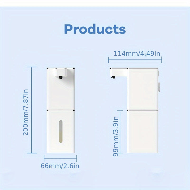 380ml Rechargeable Bathroom Liquid Dispenser Touchless Automatic Foaming Hand Soap Bottle Kitchen Detergent Dispenser