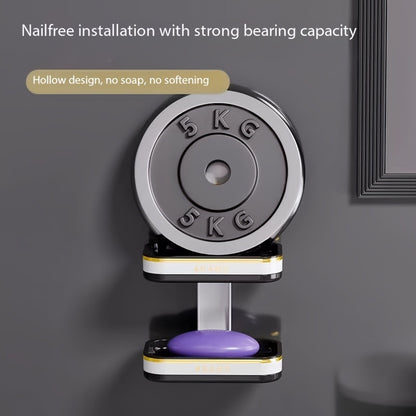 1pc Wall Mounted Soap Holder, Double Layer Drainage Soap Rack, Household Toilet Bathroom Soap Tray, Simple Soap Storage Rack for Home Bathroom, Bathroom Accessories