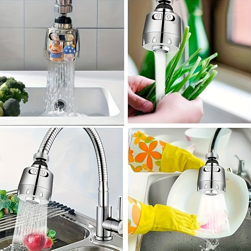 Anti-Splash Faucet Splash Guard with Rotating Spout - Splash-Proof Kitchen Faucet Extender, Sink Connector, Easy Installation for Bathroom or Kitchen Sink, Modern Faucet Attachment Compatible with Standard Pipes, Kitchen Sink