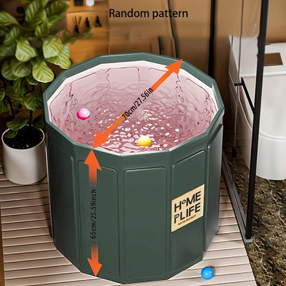 Compact Foldable Inflatable Bathtub - Portable Spa Tub for Adults, Plastic Soaking Tub for Home & Outdoor Use, Family Bathroom Hot Tub Alternative, Space-Saving Design for Small Spaces
