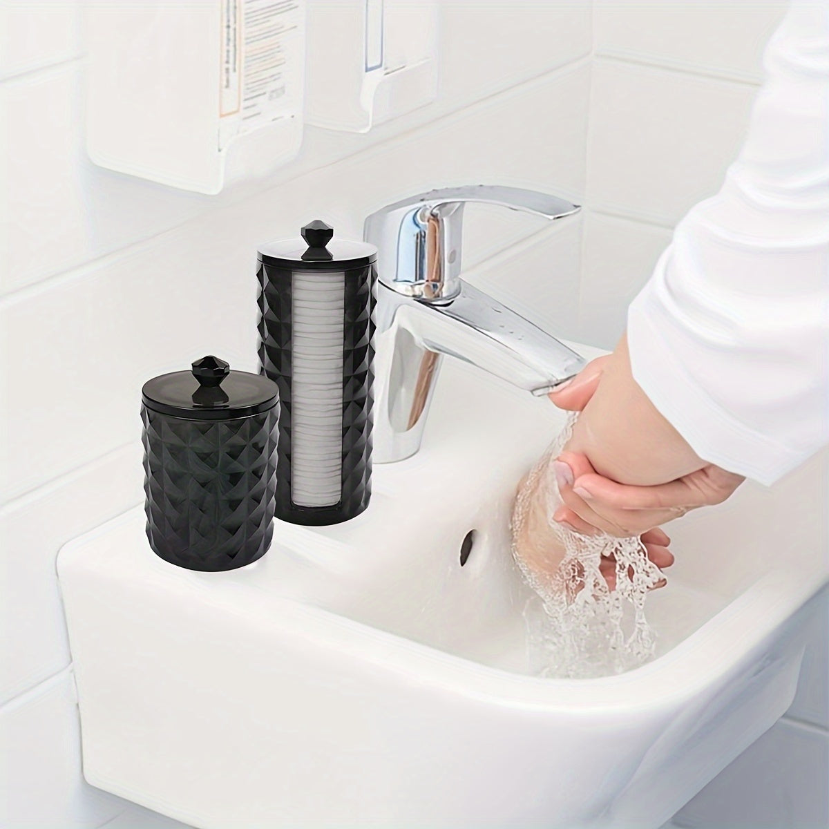 3 Swab Racks, Bathroom Dispenser, Ball Storage Box, Swabs, Round Pads And Floss Picks, Clear Storage Jar with Lid, Home Organization And Storage Supplies, Storage Bins for Home Organization, Baskets, Bins & Containers for Hom