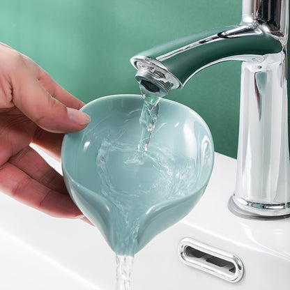 Teal Oval Soap Dish with Suction Cup - Punch-Free, Water-Draining Design for Bathroom Storage, Plastic Material, Glossy Finish, Easy Installation, Soap Organization | Oval Soap Tray | Smooth Surface Design, Soap Holder Bathro