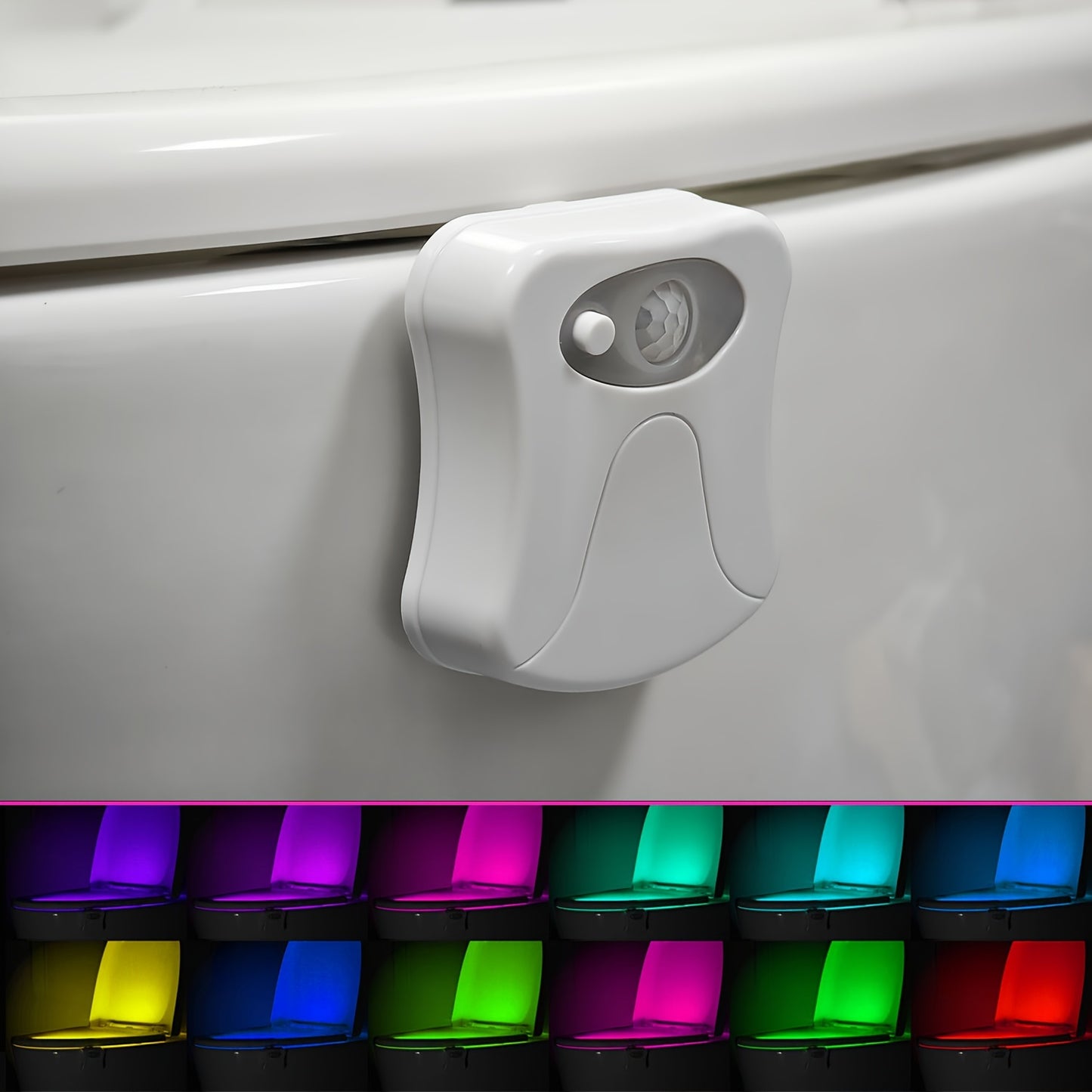 Setonr 1pc 16 Colors Human Motion Sensor Toilet Light Inside Toilet Bowl Bathroom LED Night Light for Toilet Bowl Christmas Gift