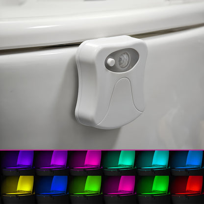 Setonr 1pc 16 Colors Human Motion Sensor Toilet Light Inside Toilet Bowl Bathroom LED Night Light for Toilet Bowl Christmas Gift