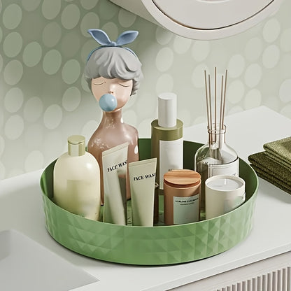 Plateau tournant à 360° - Organisateur de rangement multifonctionnel en plastique pour salle de bain, cuisine et coiffeuse