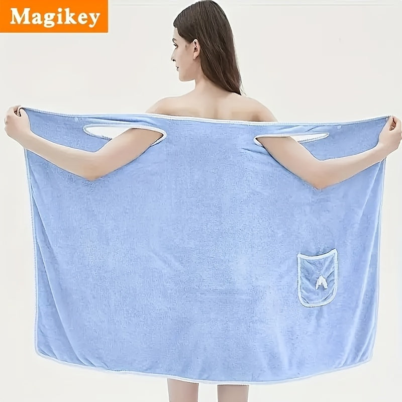 Large Soft Coral Fleece Bath Towel with Pocket - Absorbent & Quick-Dry, Lightweight & Durable for Beach, Home, and Bathroom Use, Perfect Holiday Gift for Halloween, Thanksgiving, Christmas, Quickdry Towel | Playful Design Tow