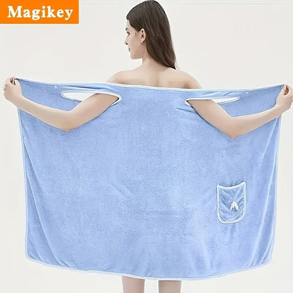 Large Soft Coral Fleece Bath Towel with Pocket - Absorbent & Quick-Dry, Lightweight & Durable for Beach, Home, and Bathroom Use, Perfect Holiday Gift for Halloween, Thanksgiving, Christmas, Quickdry Towel | Playful Design Tow