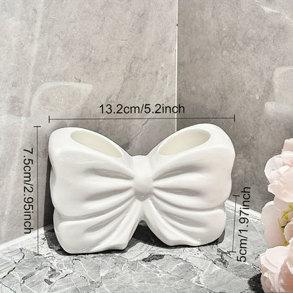 Home Design Cute Girl Heart Bow Toothbrush Holder Bathroom Washstand Toothpaste Ceramic Storage Rack, Shower Caddies