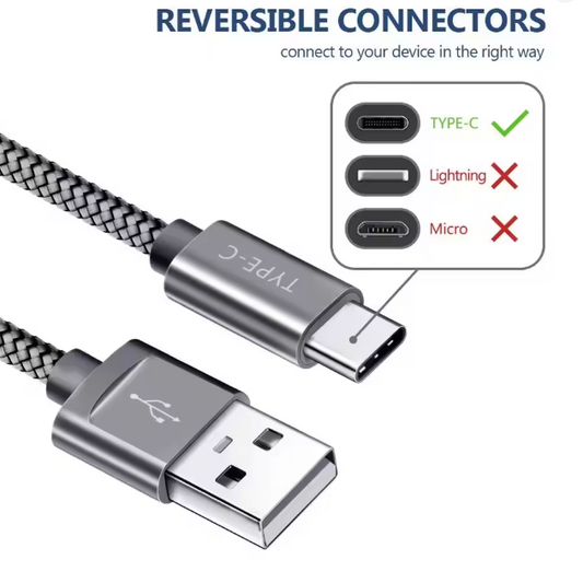 Câble charge rapide coloré USB - TYPE C 25cm